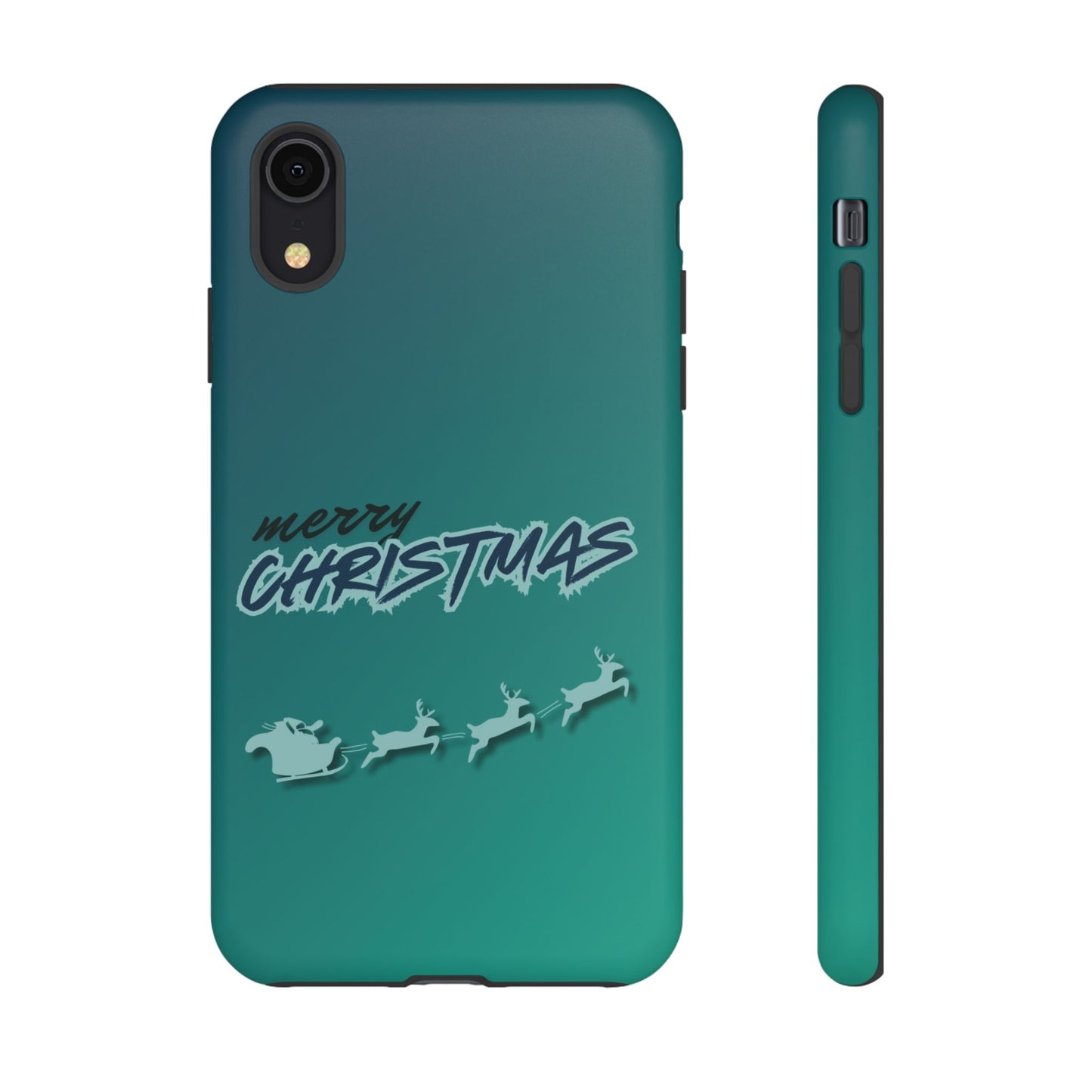 Phone Cases - Gradient Green Merry Christmas Design