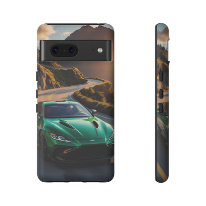 Phone Cases - Emerald Green Dream Car on Mountain Road Adventure Design