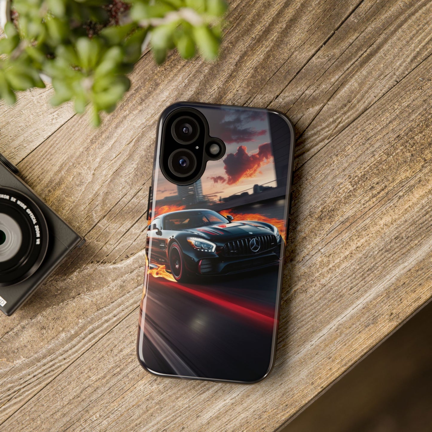 Phone Cases - Mercedes AMG in Urban Flames Design