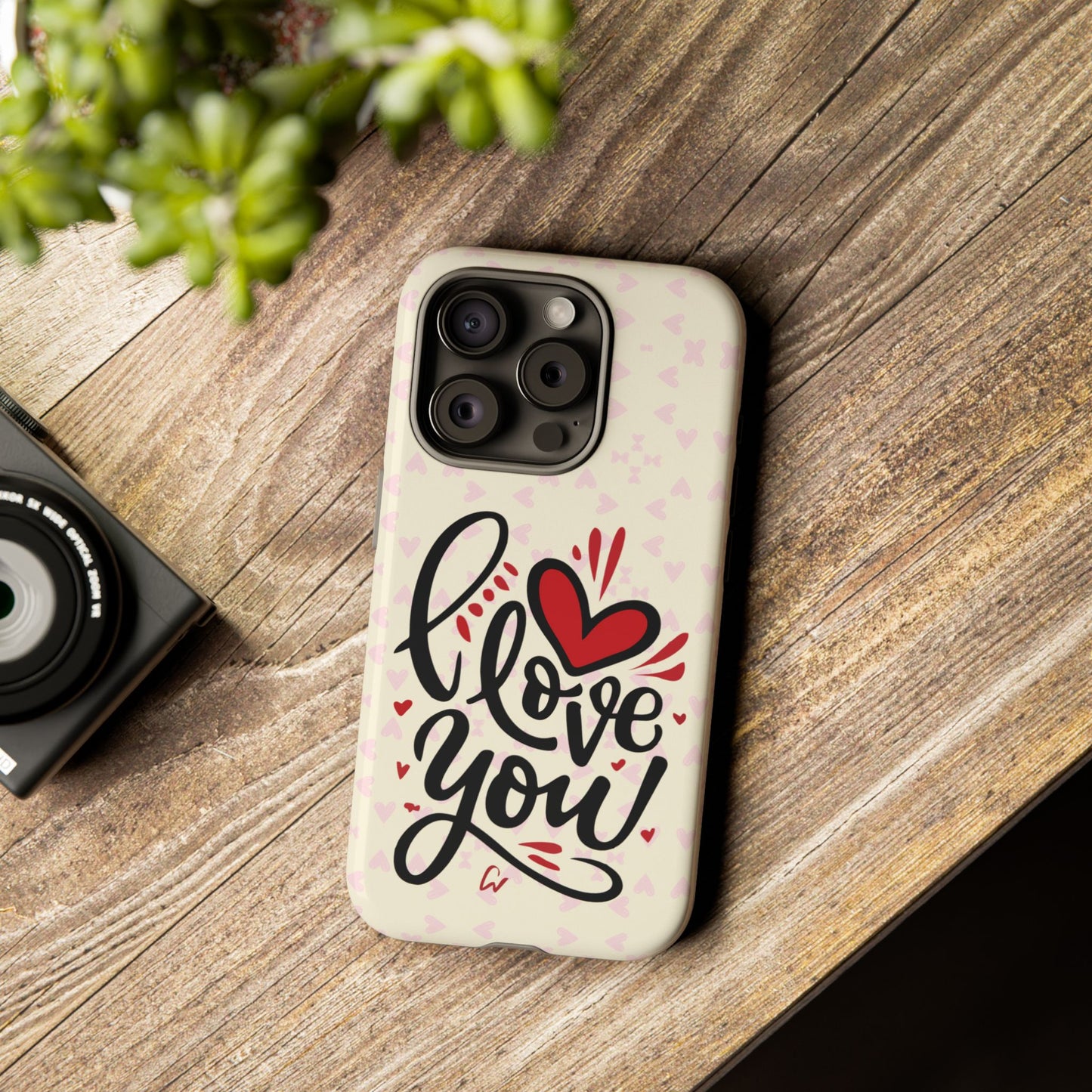 Phone Case Tough Cases with 'I Love You' Design