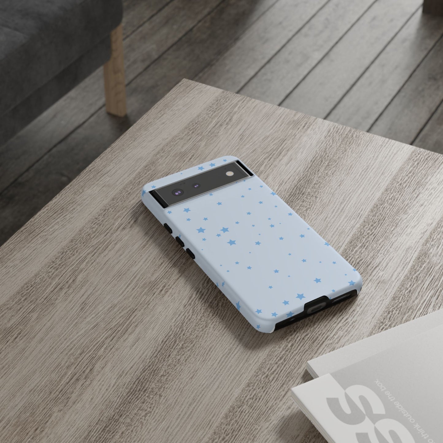 Phone Case - Blue Star in Light Blue Background Design