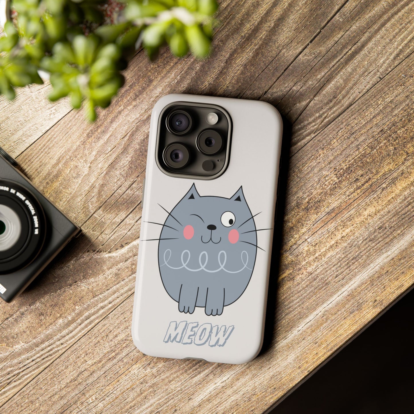 Phone Case - Tough Cat Meow Design