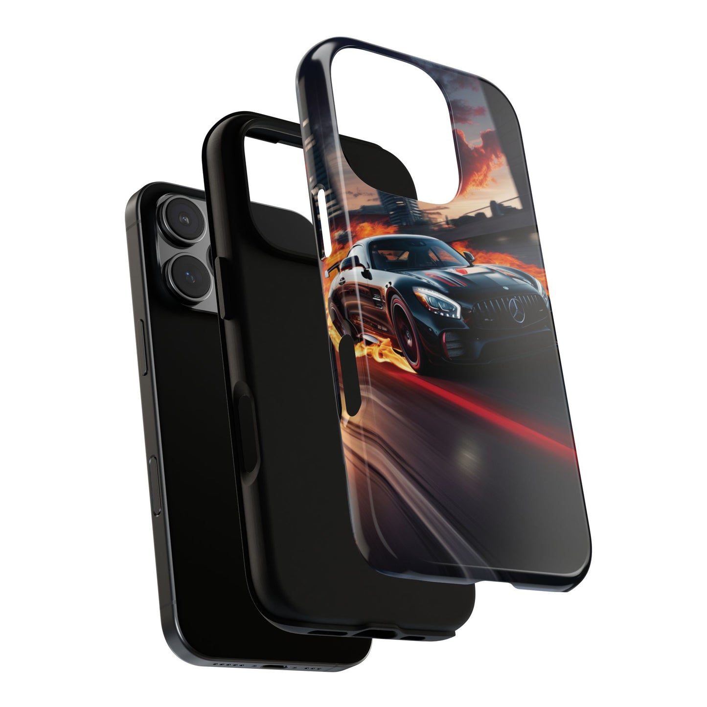 Phone Cases - Mercedes AMG in Urban Flames Design