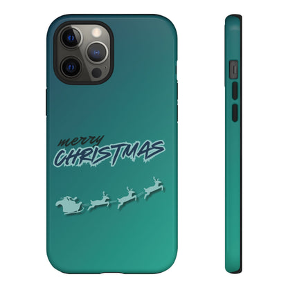 Phone Cases - Gradient Green Merry Christmas Design