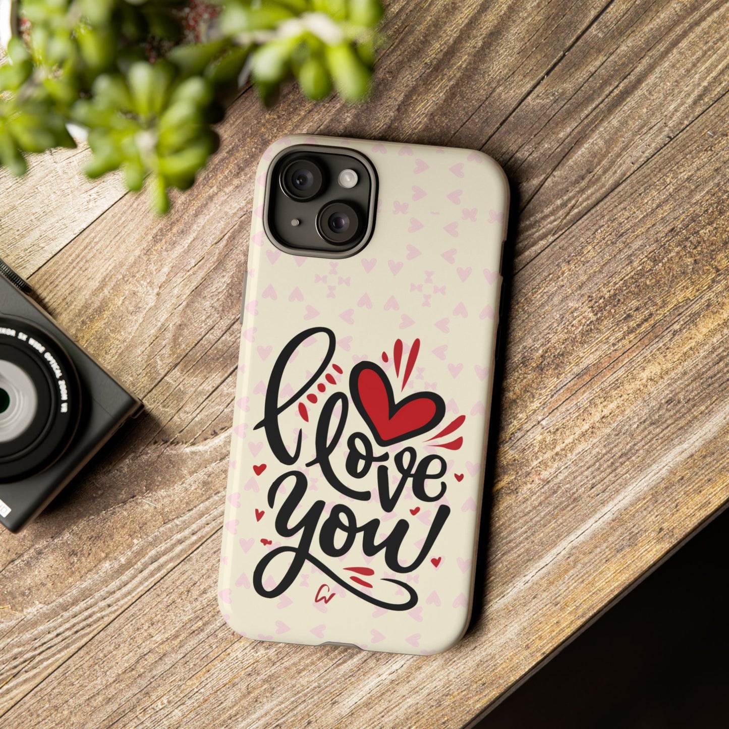 Phone Case Tough Cases with 'I Love You' Design