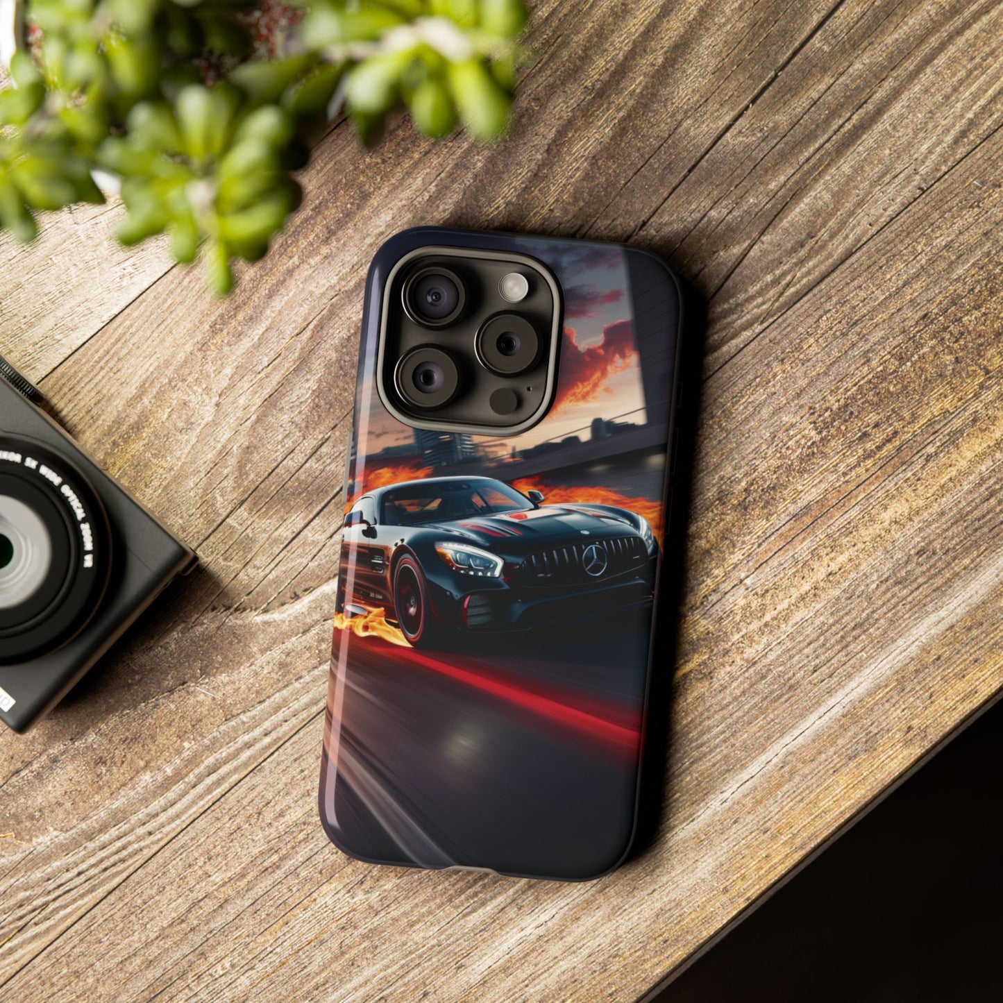 Phone Cases - Mercedes AMG in Urban Flames Design