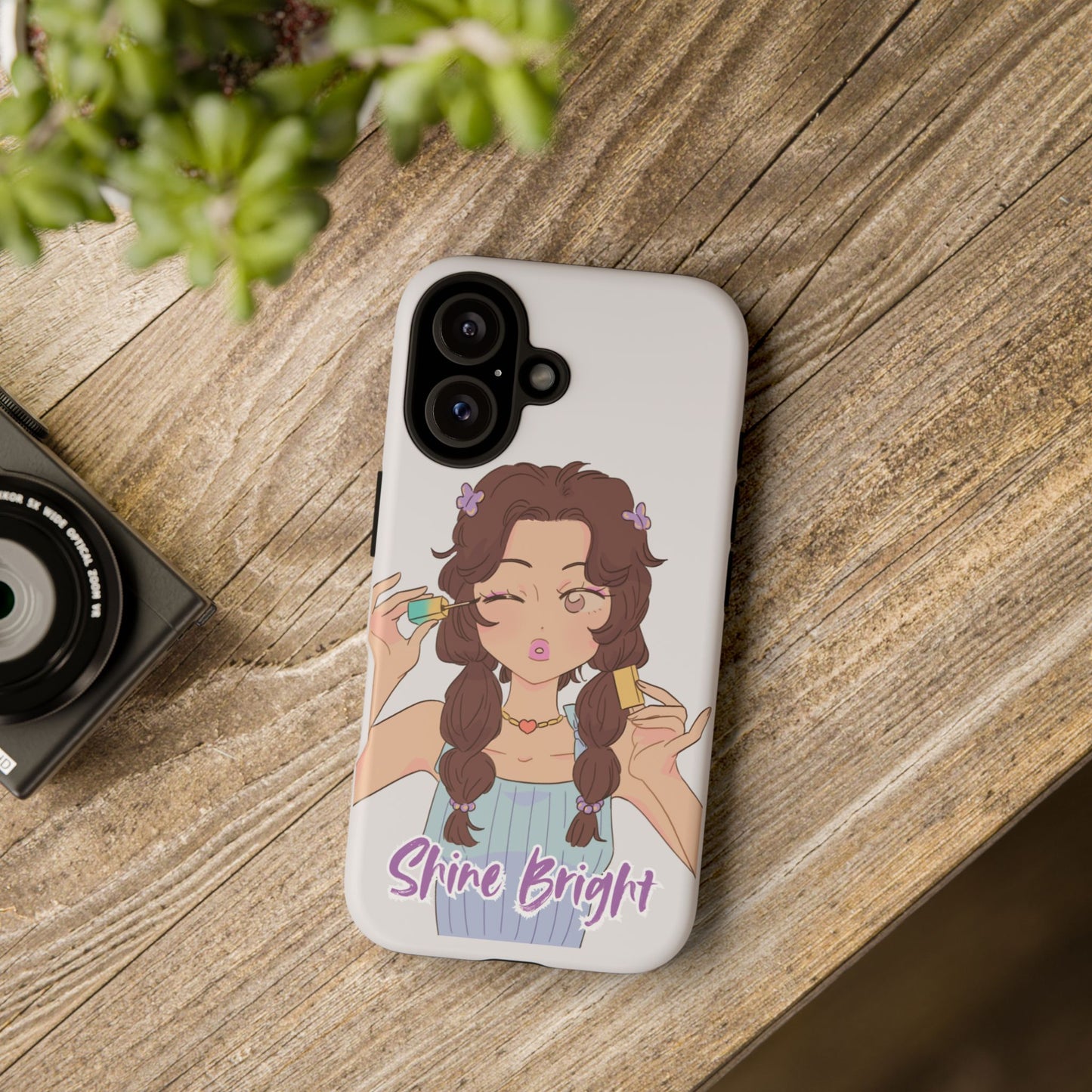 Phone Case - Shine Bright Girl Make Makeup