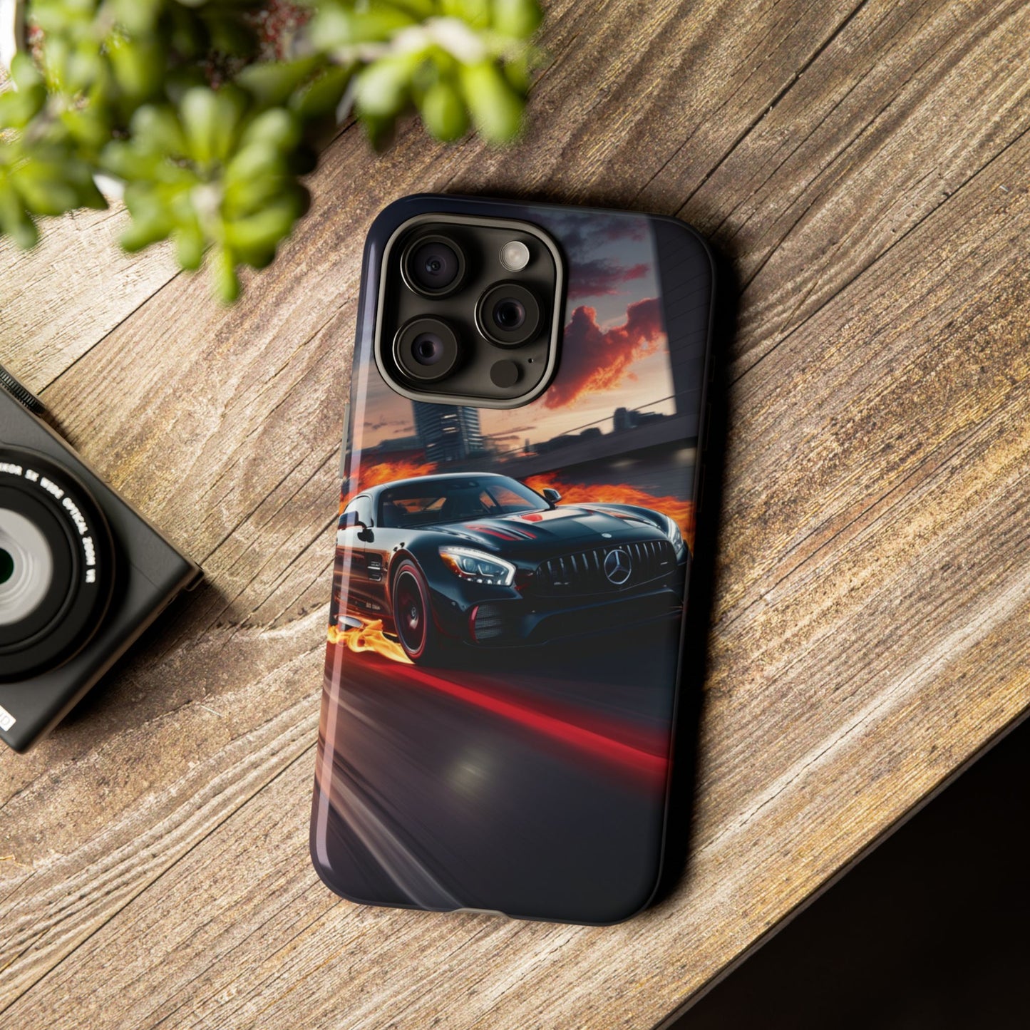 Phone Cases - Mercedes AMG in Urban Flames Design