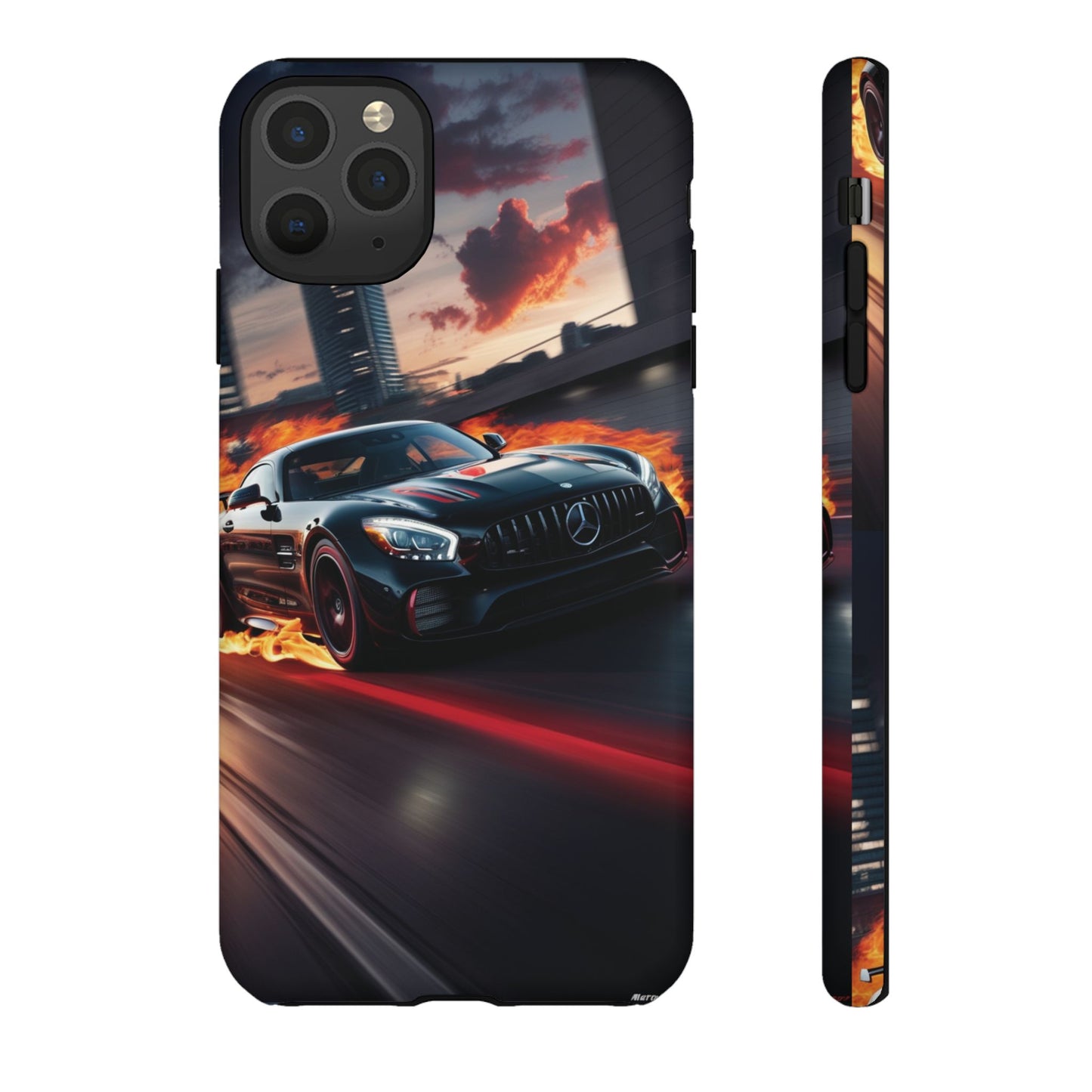 Phone Cases - Mercedes AMG in Urban Flames Design