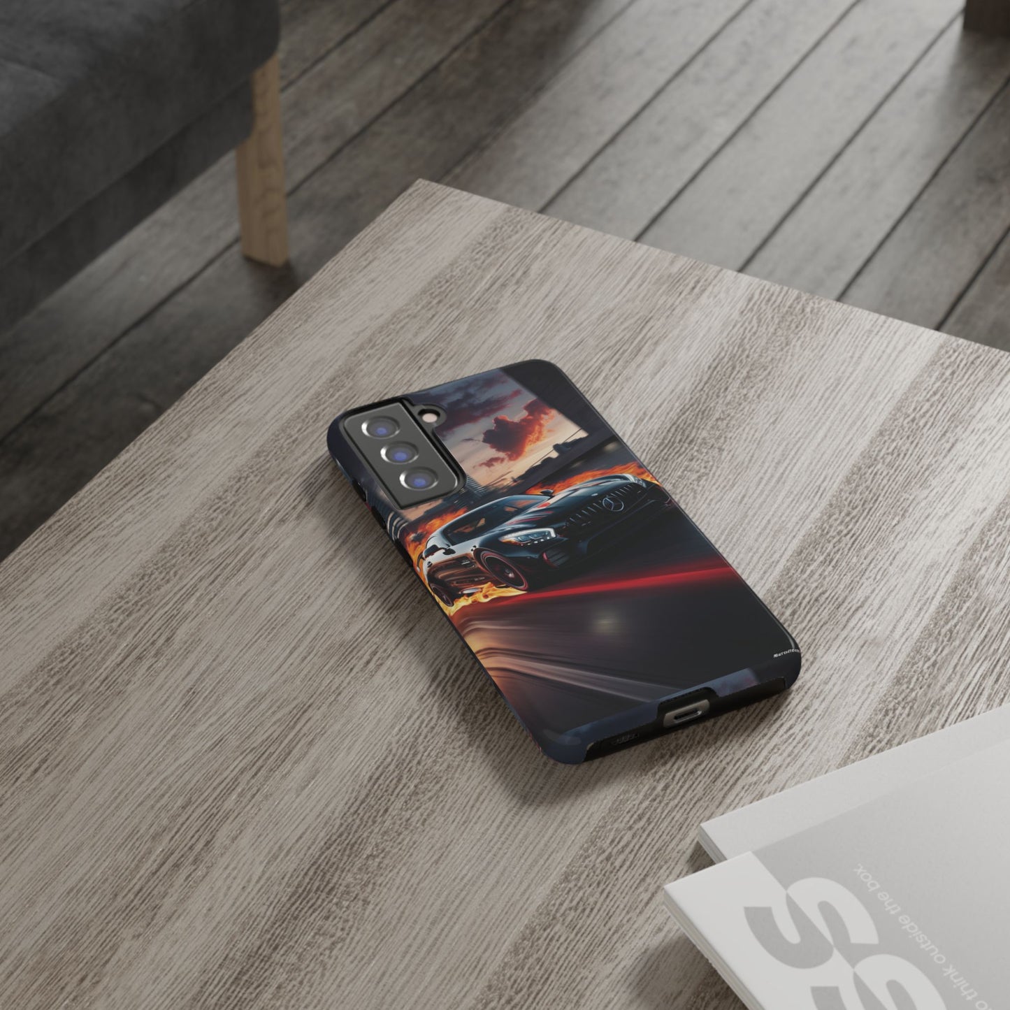 Phone Cases - Mercedes AMG in Urban Flames Design