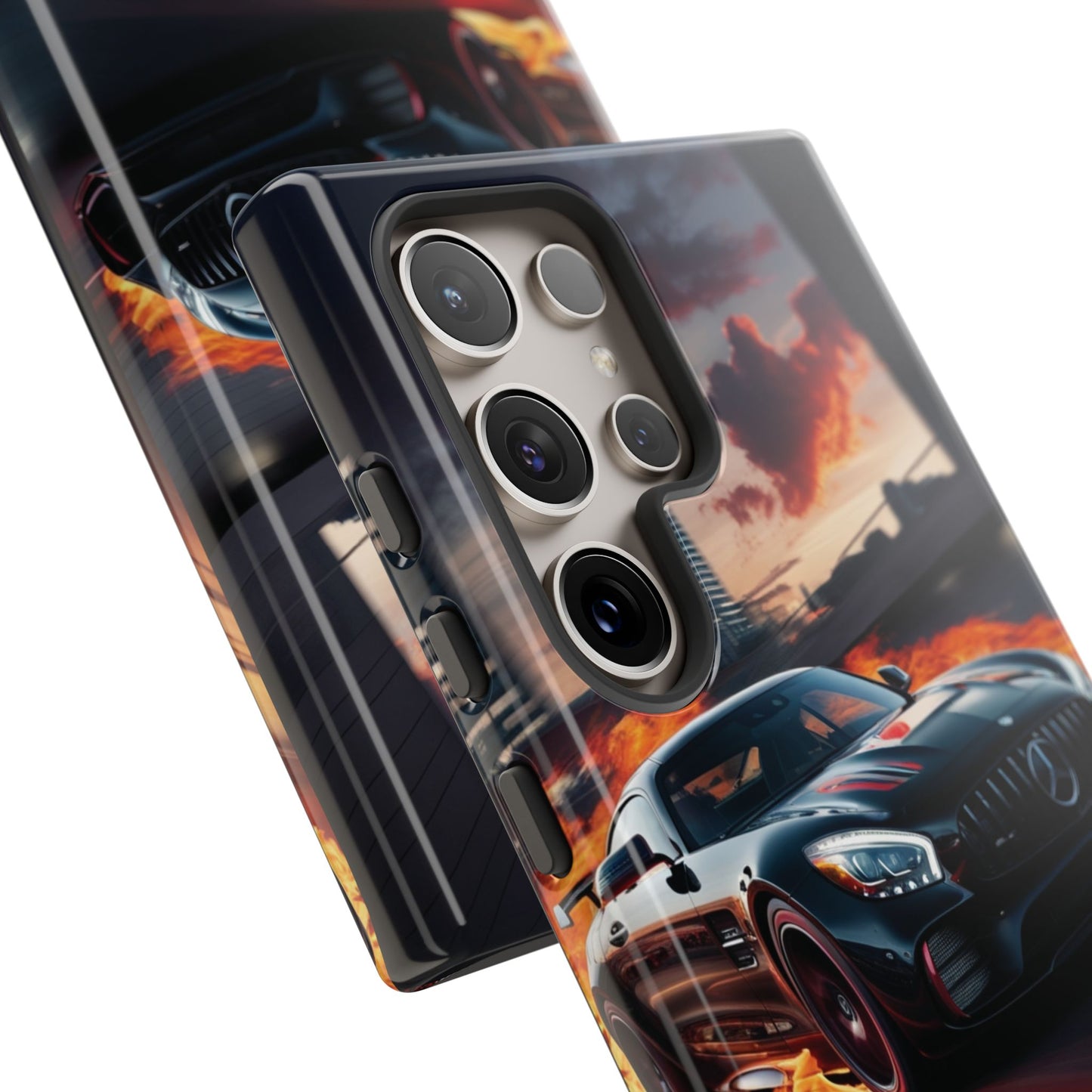 Phone Cases - Mercedes AMG in Urban Flames Design