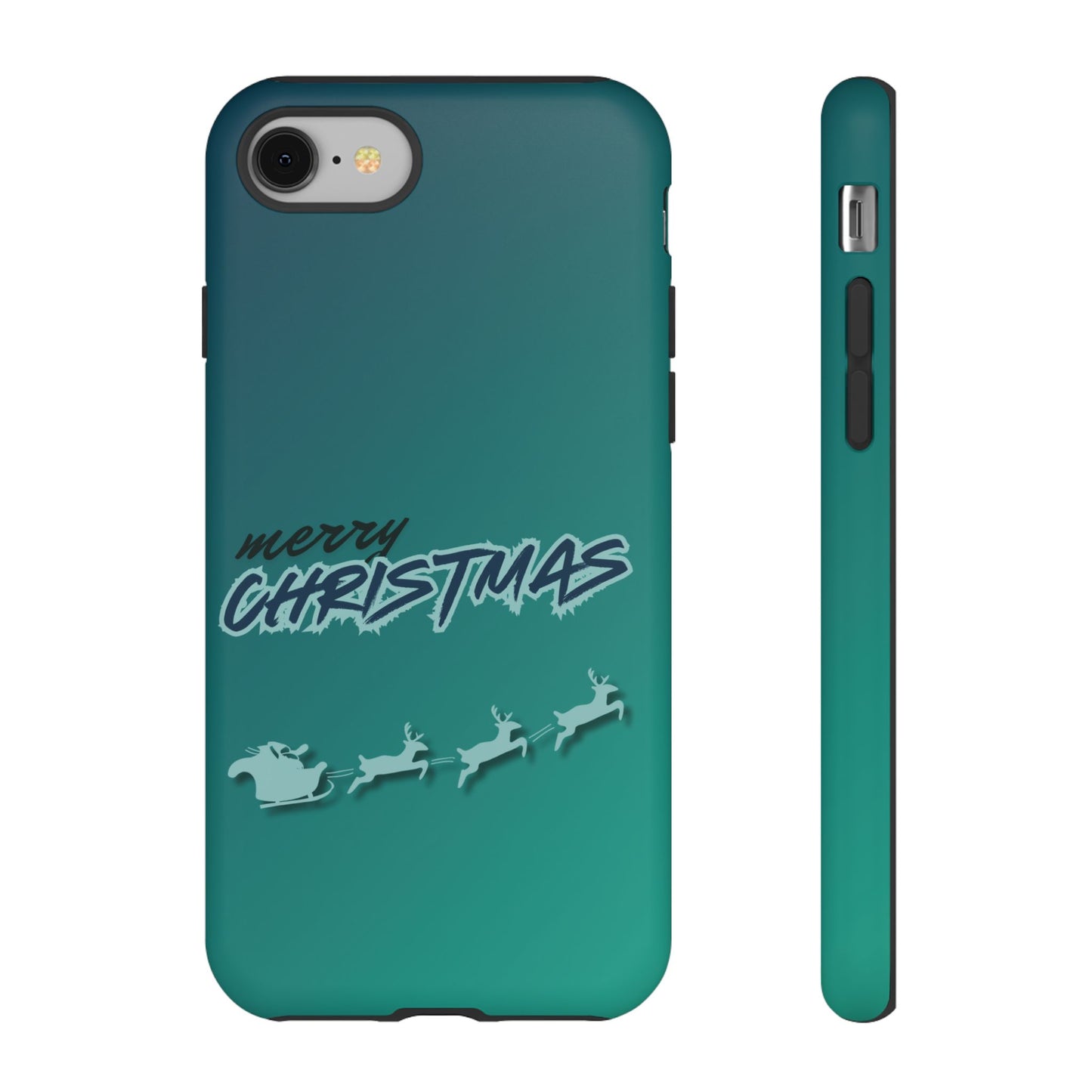 Phone Cases - Gradient Green Merry Christmas Design