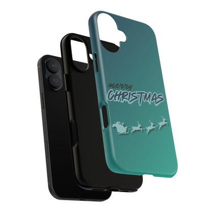 Phone Cases - Gradient Green Merry Christmas Design