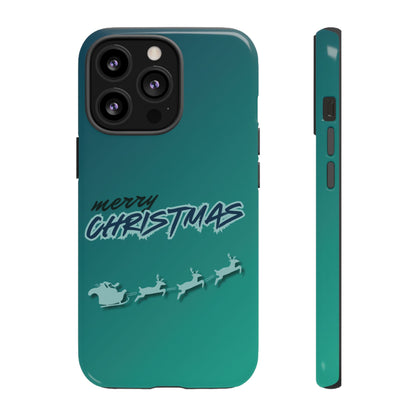 Phone Cases - Gradient Green Merry Christmas Design