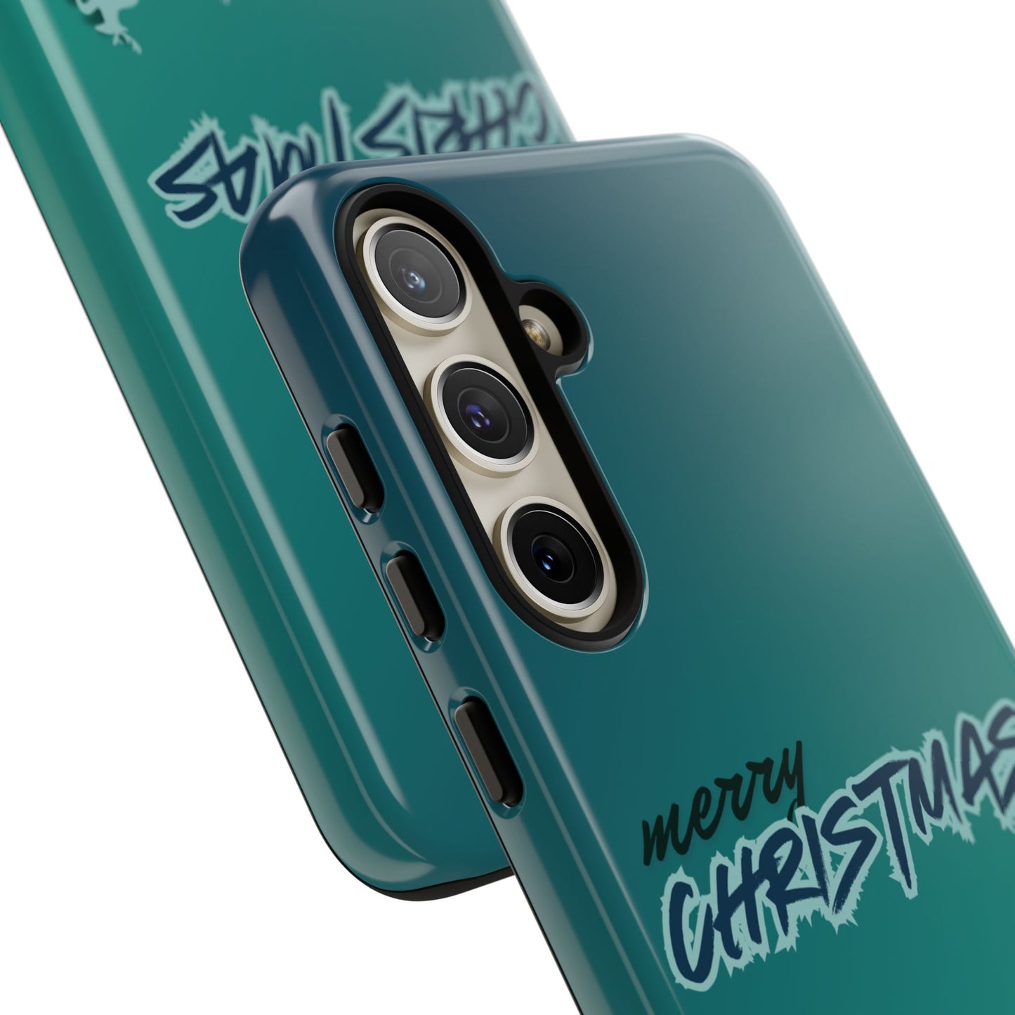 Phone Cases - Gradient Green Merry Christmas Design