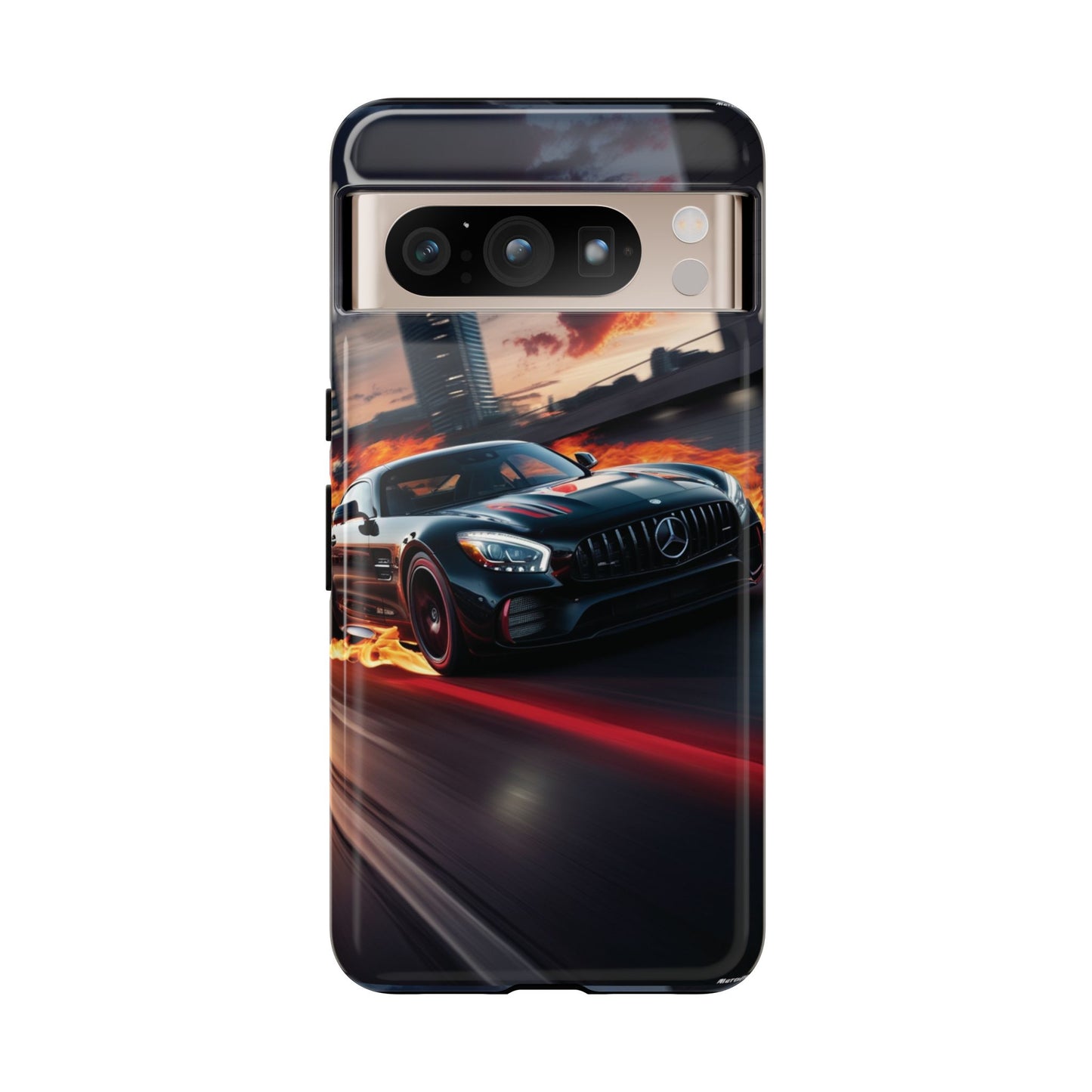 Phone Cases - Mercedes AMG in Urban Flames Design