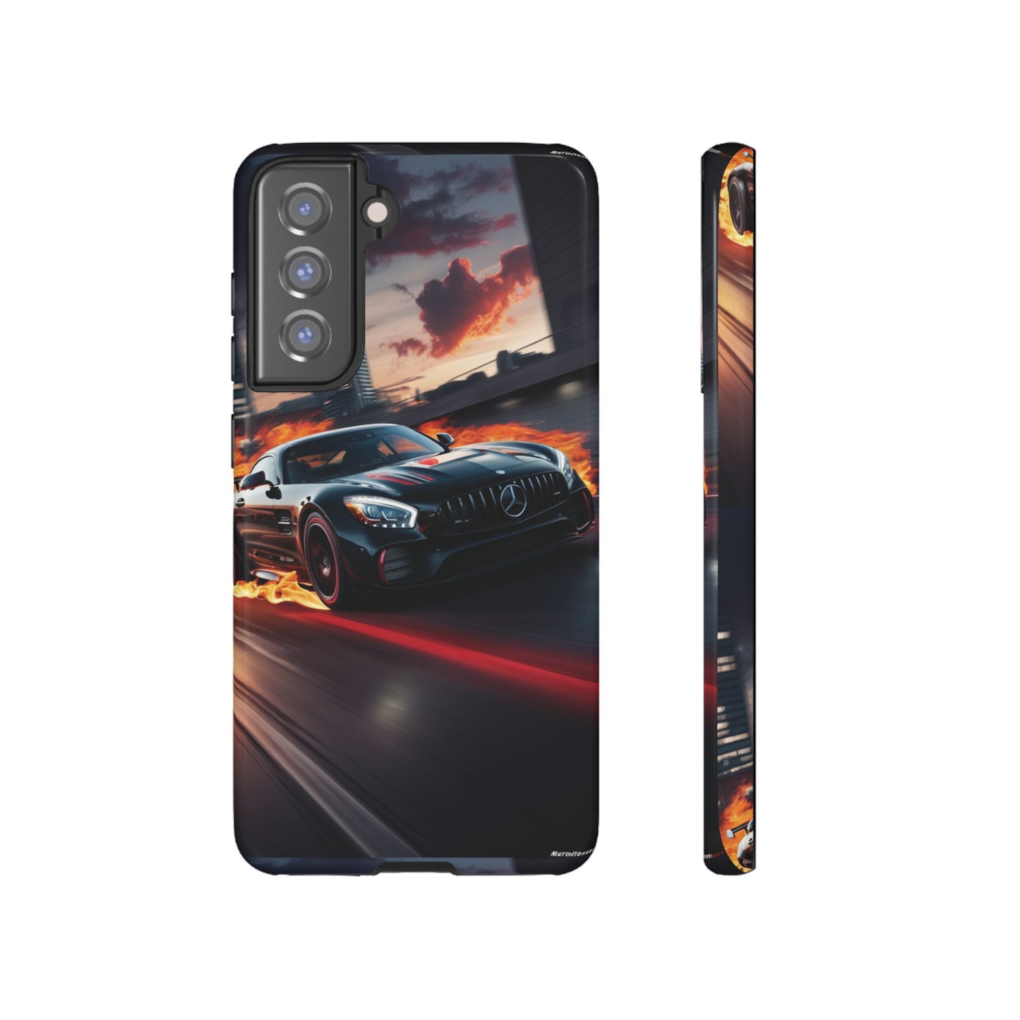 Phone Cases - Mercedes AMG in Urban Flames Design