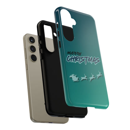 Phone Cases - Gradient Green Merry Christmas Design