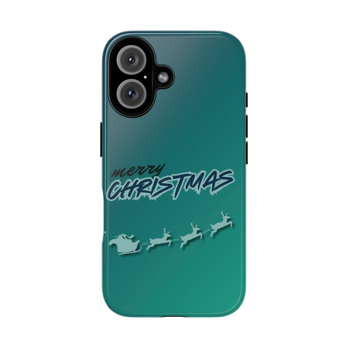 Phone Cases - Gradient Green Merry Christmas Design