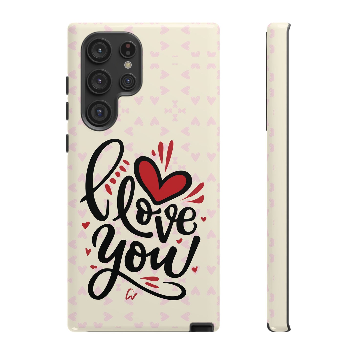 Phone Case Tough Cases with 'I Love You' Design