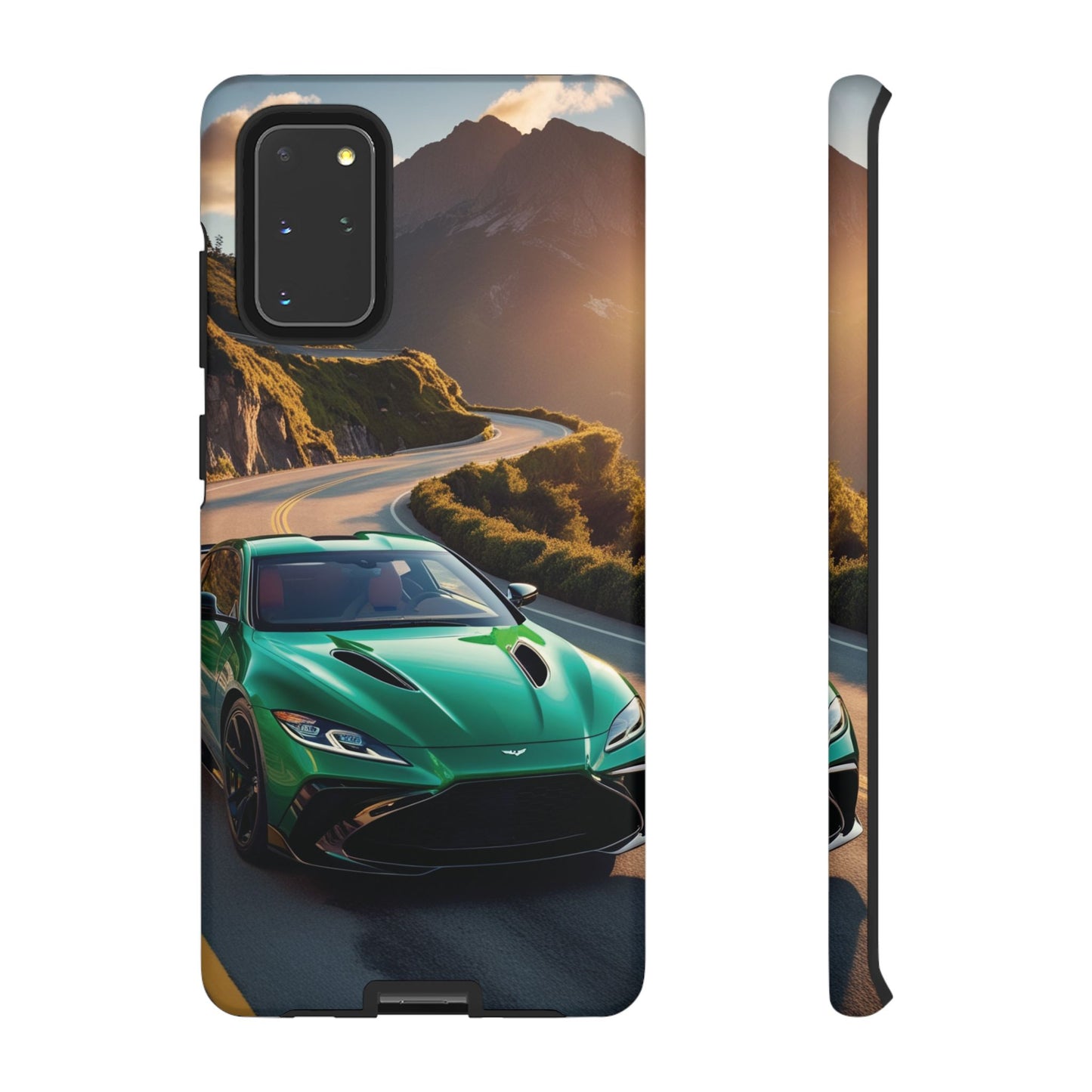 Phone Cases - Emerald Green Dream Car on Mountain Road Adventure Design