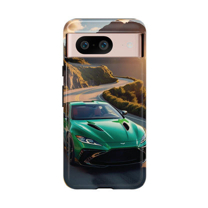 Phone Cases - Emerald Green Dream Car on Mountain Road Adventure Design