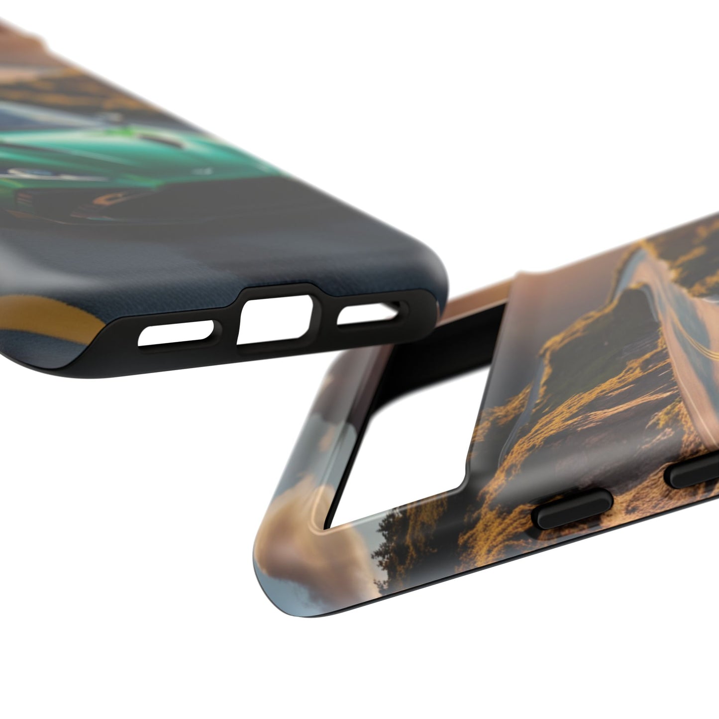 Phone Cases - Emerald Green Dream Car on Mountain Road Adventure Design