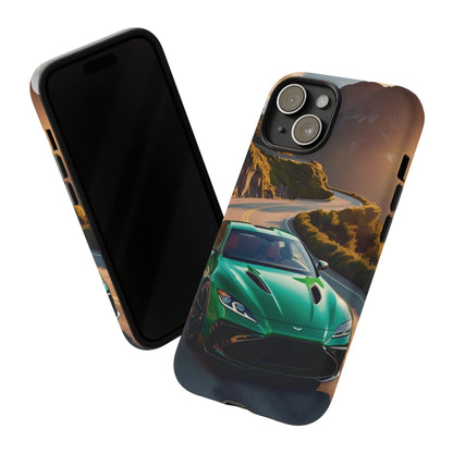 Phone Cases - Emerald Green Dream Car on Mountain Road Adventure Design