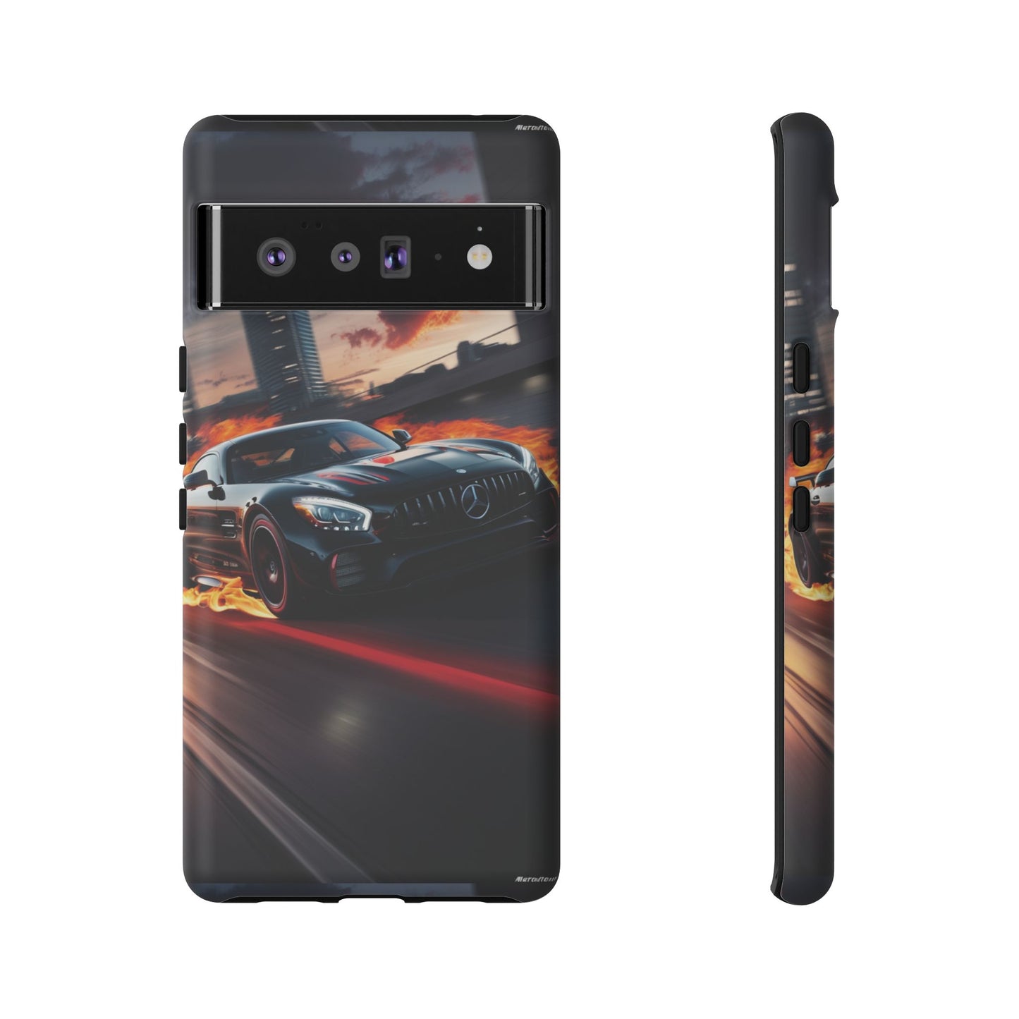 Phone Cases - Mercedes AMG in Urban Flames Design