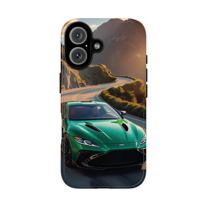 Phone Cases - Emerald Green Dream Car on Mountain Road Adventure Design