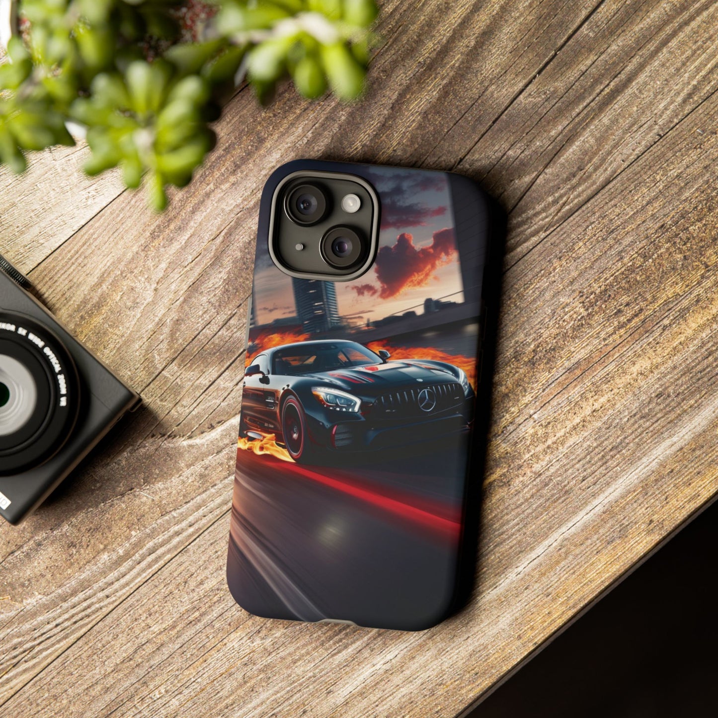 Phone Cases - Mercedes AMG in Urban Flames Design