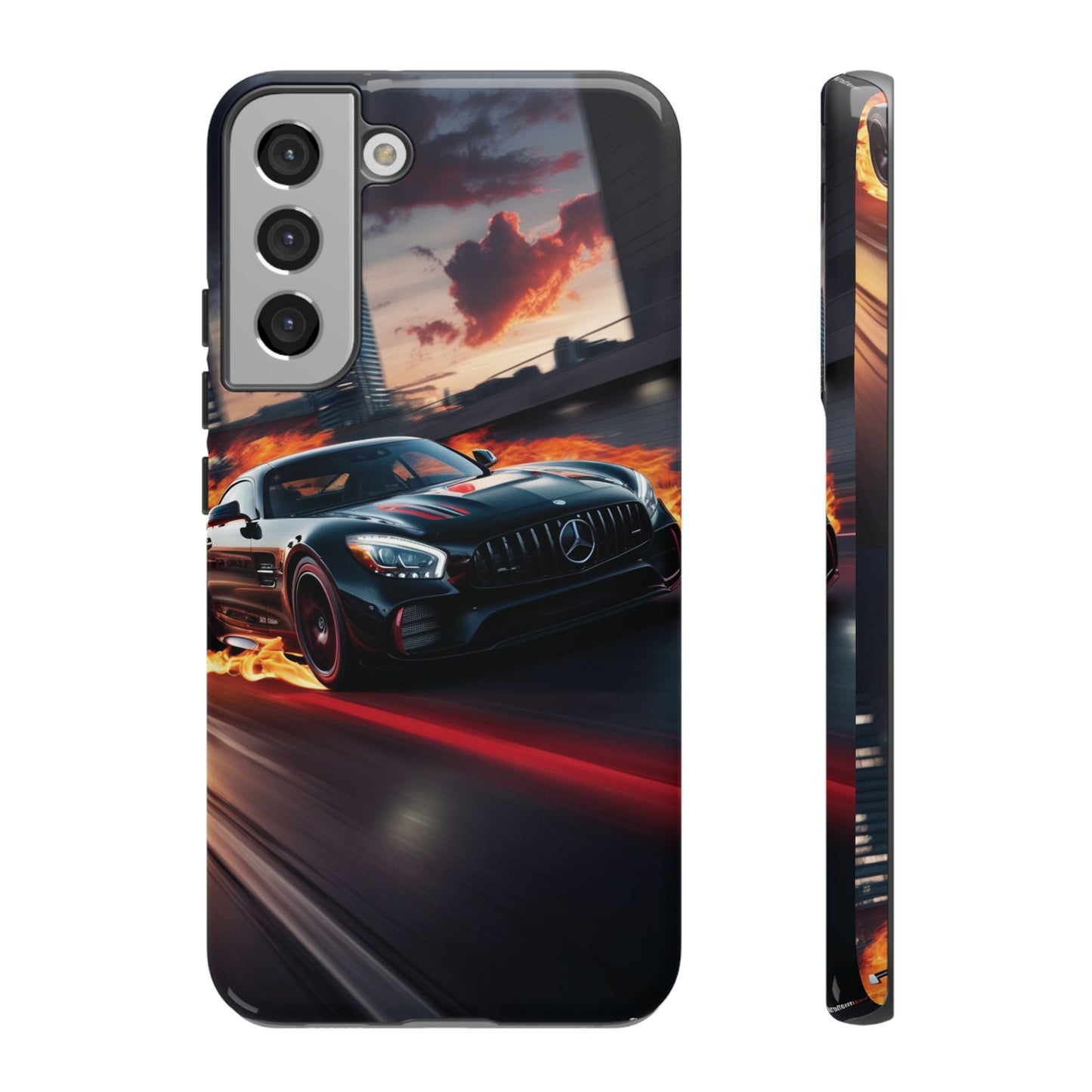 Phone Cases - Mercedes AMG in Urban Flames Design