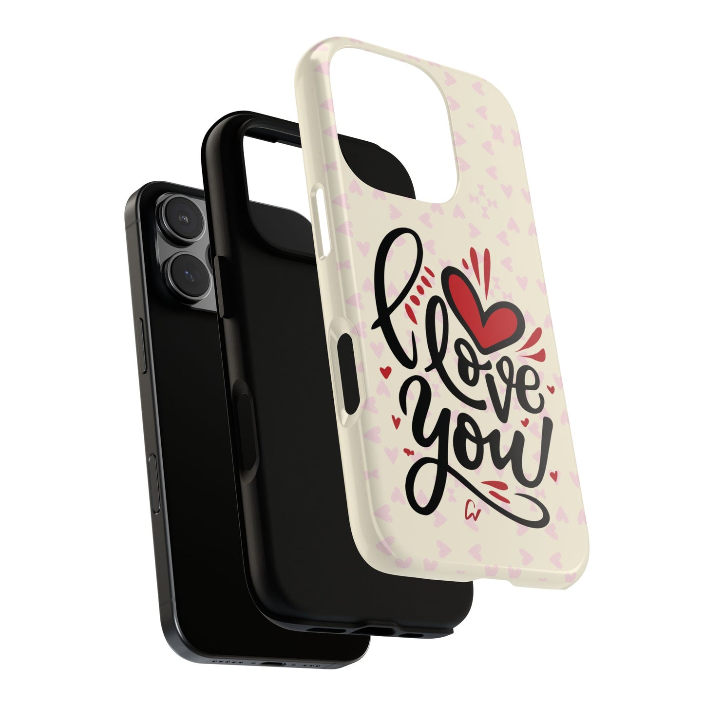 Phone Case Tough Cases with 'I Love You' Design