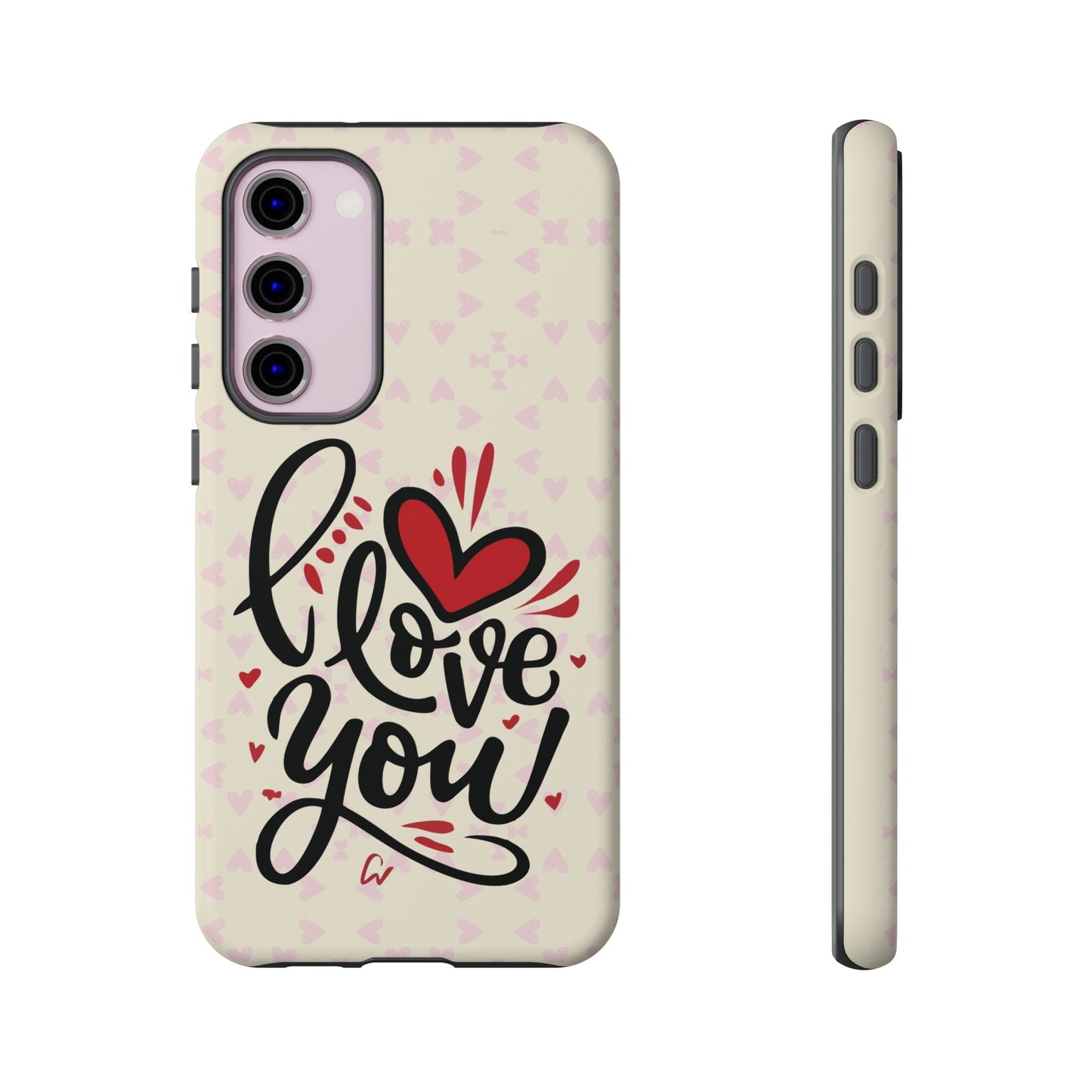 Phone Case Tough Cases with 'I Love You' Design