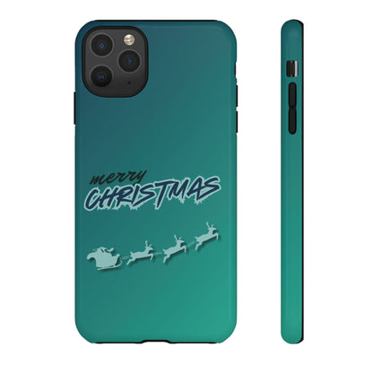 Phone Cases - Gradient Green Merry Christmas Design