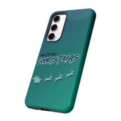 Phone Cases - Gradient Green Merry Christmas Design