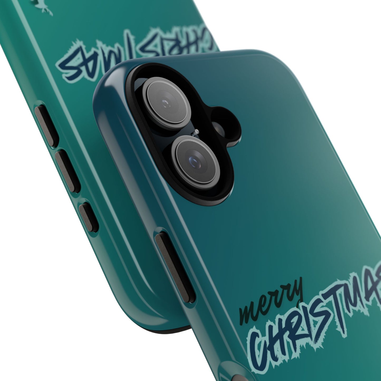 Phone Cases - Gradient Green Merry Christmas Design