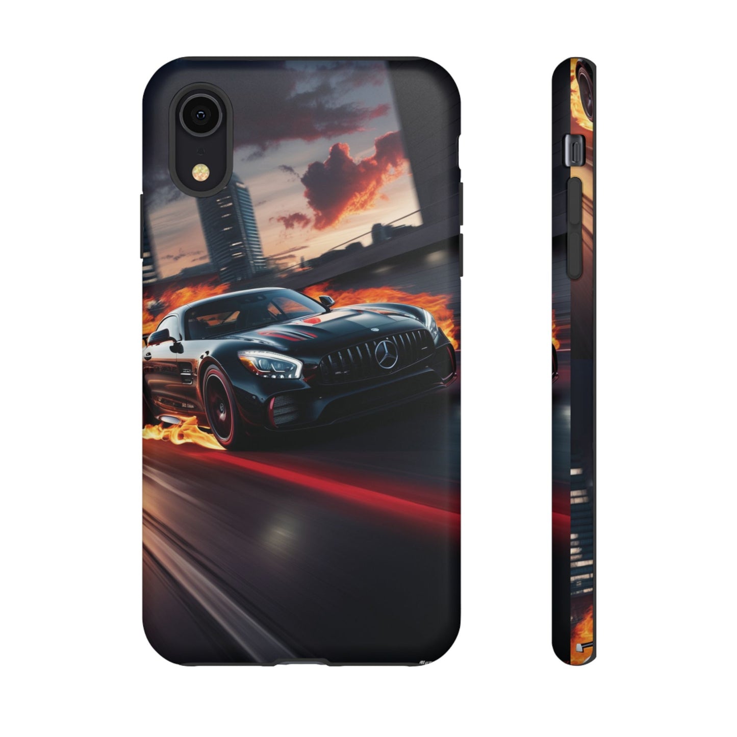 Phone Cases - Mercedes AMG in Urban Flames Design