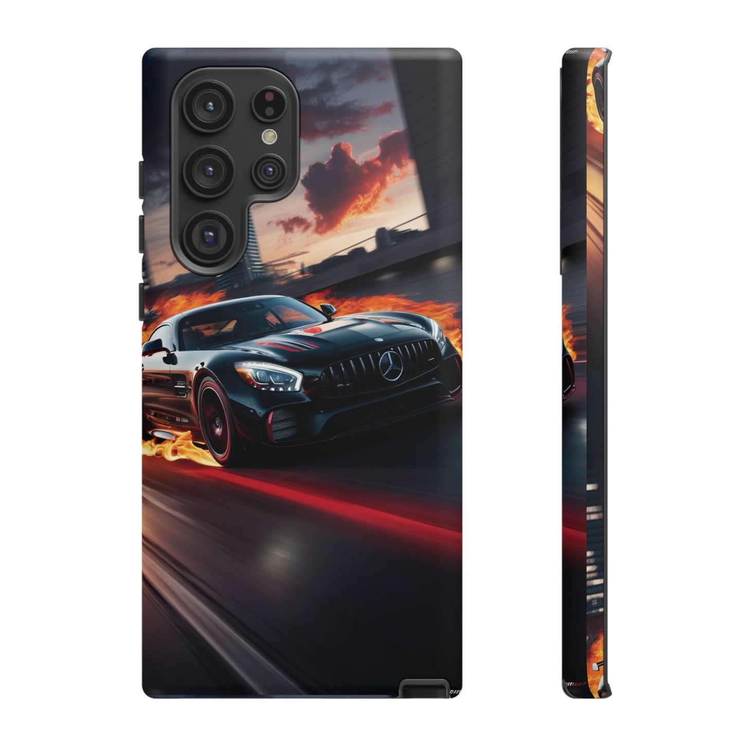 Phone Cases - Mercedes AMG in Urban Flames Design