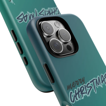 Phone Cases - Gradient Green Merry Christmas Design