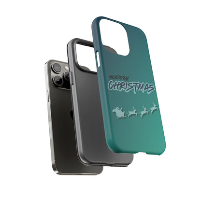 Phone Cases - Gradient Green Merry Christmas Design