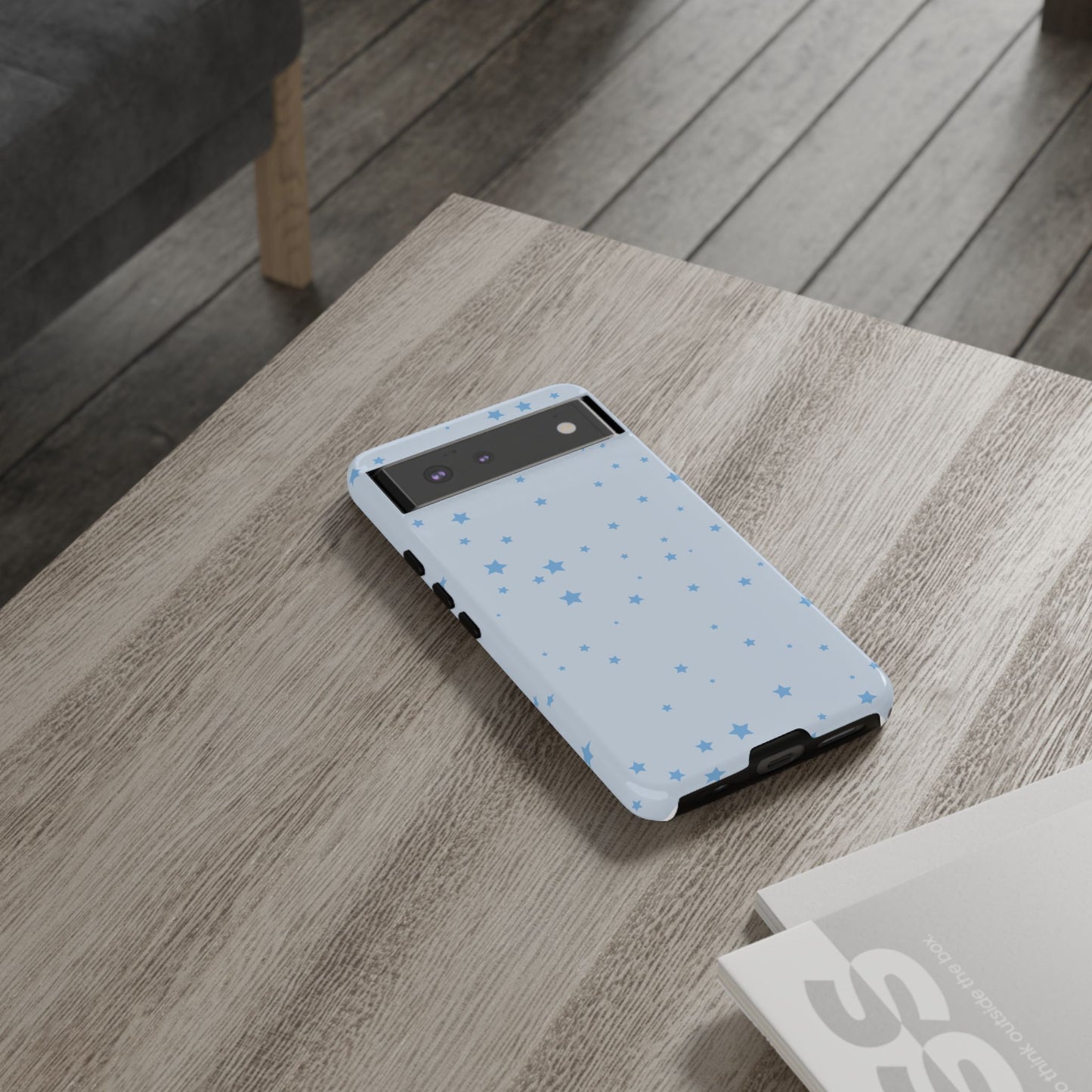 Phone Case - Blue Star in Light Blue Background Design