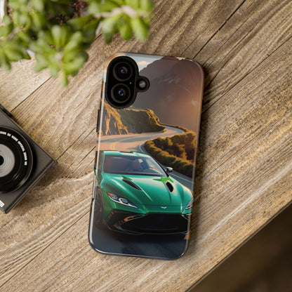 Phone Cases - Emerald Green Dream Car on Mountain Road Adventure Design