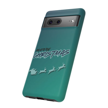 Phone Cases - Gradient Green Merry Christmas Design