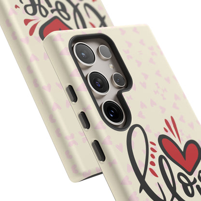 Phone Case Tough Cases with 'I Love You' Design