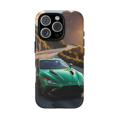 Phone Cases - Emerald Green Dream Car on Mountain Road Adventure Design