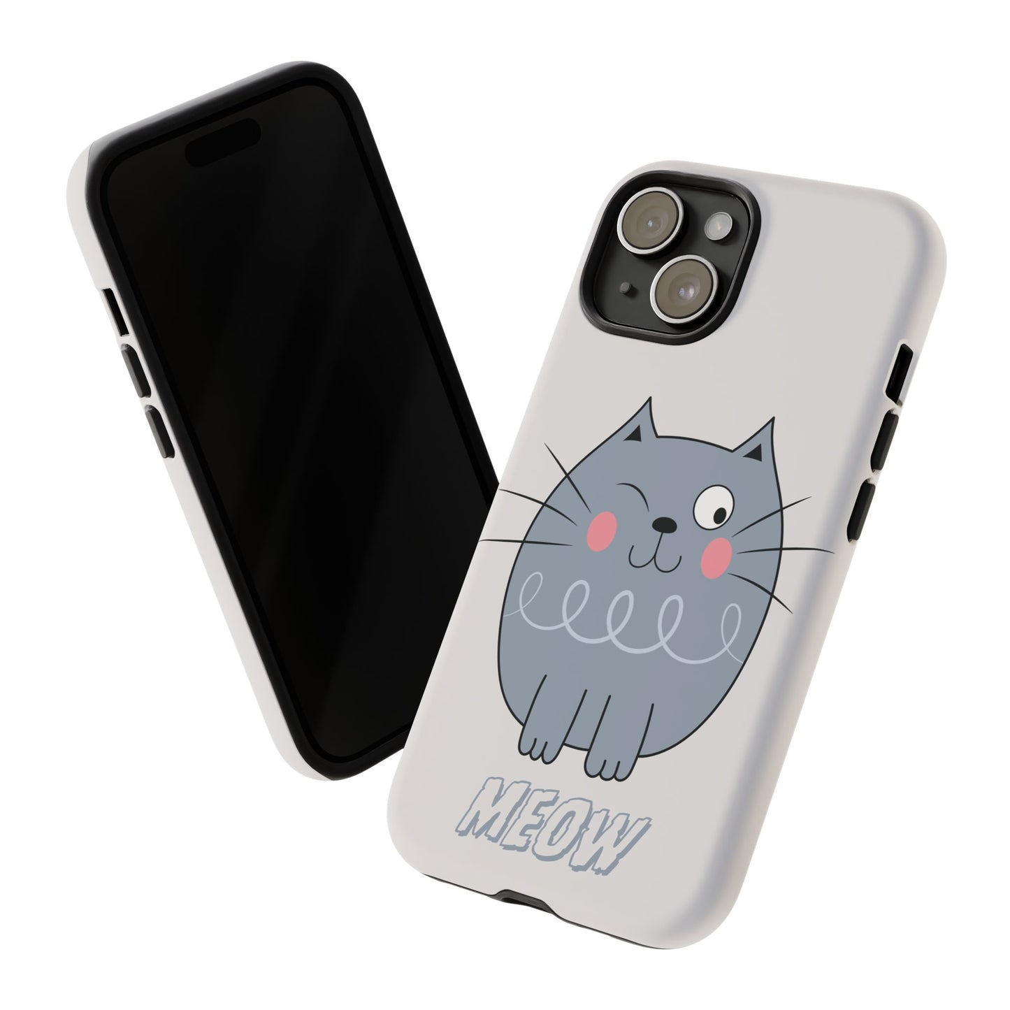 Phone Case - Tough Cat Meow Design