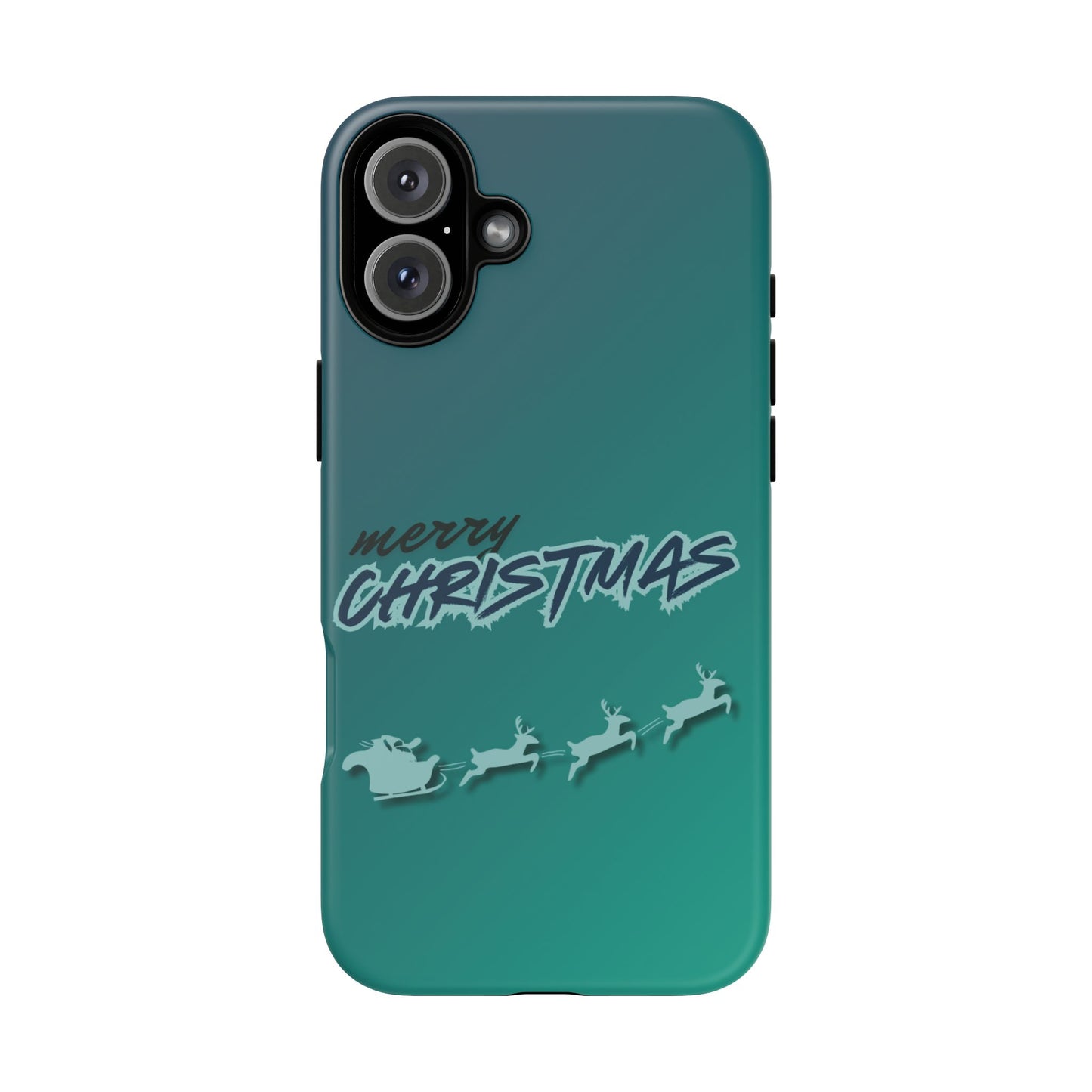 Phone Cases - Gradient Green Merry Christmas Design