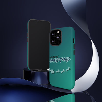 Phone Cases - Gradient Green Merry Christmas Design