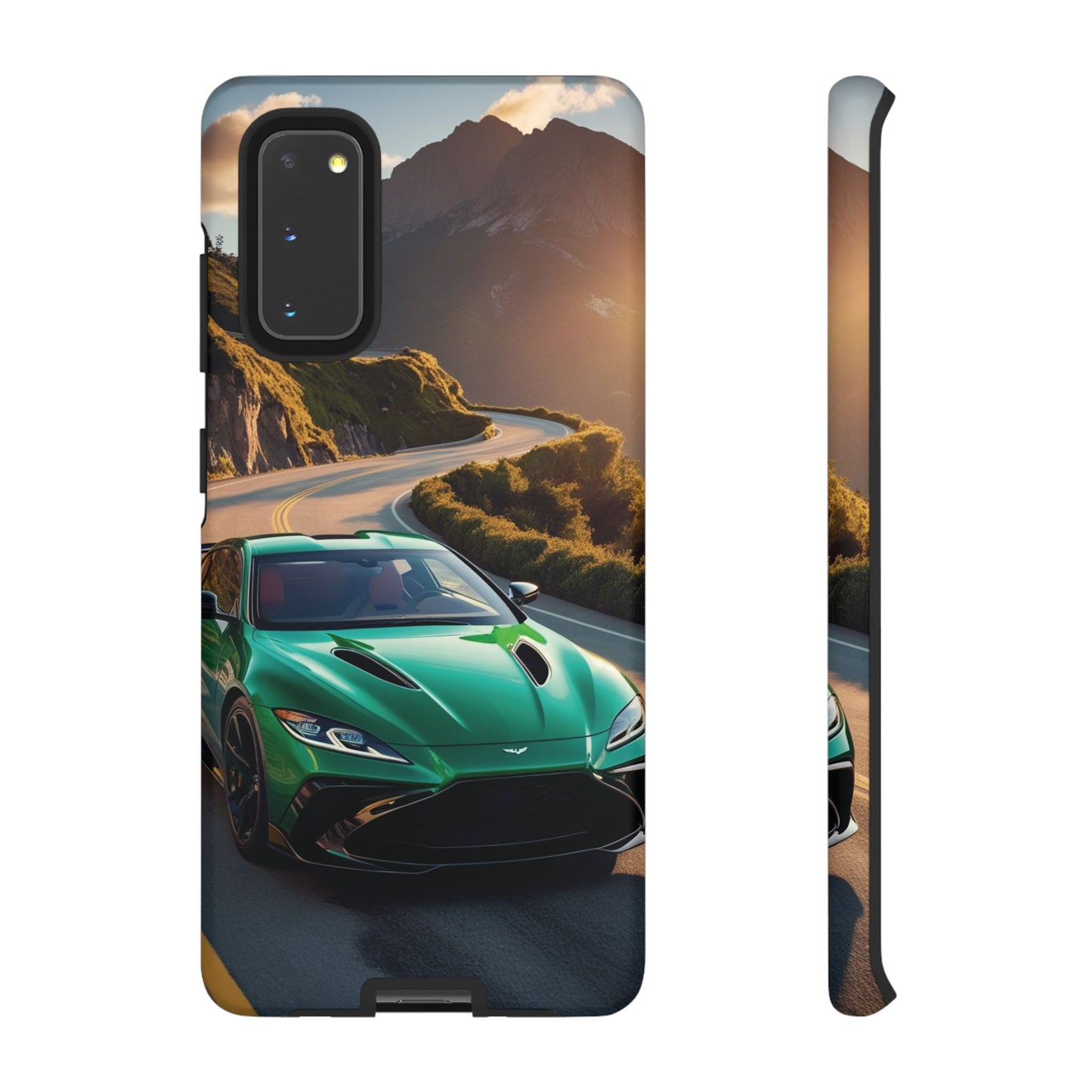 Phone Cases - Emerald Green Dream Car on Mountain Road Adventure Design